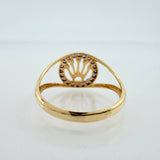 Anillo Corona 1.7gr / T5 / Dos Oros Negro Amarillo 18K