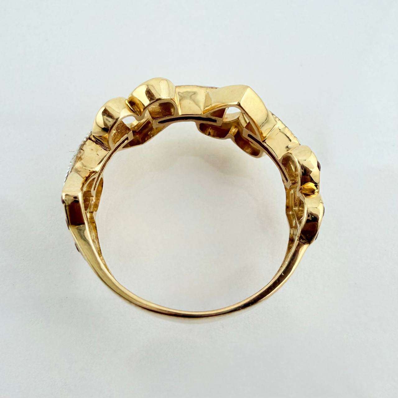 Anillo Corazon 4.15gr / 6 1.2 / Dos Oros Amarillo Blanco 18K
