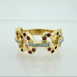 Anillo Corazon 4.15gr / 6 1.2 / Dos Oros Amarillo Blanco 18K