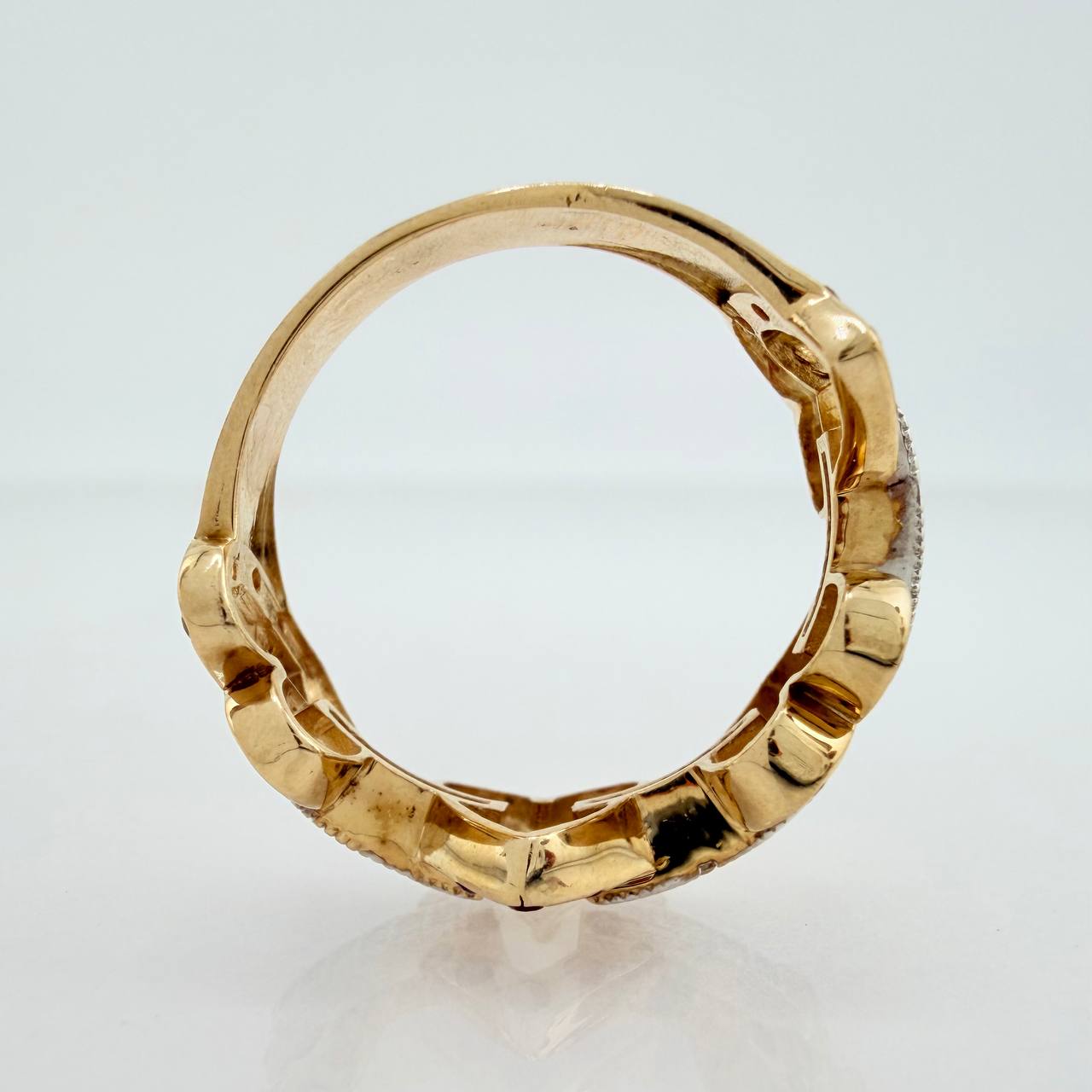 Anillo Corazon 4.15gr / 6 1.2 / Dos Oros Amarillo Blanco 18K