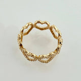 Anillo Corazones Tupidos 2.75gr / T7 1/4 / Oro Amarillo 18K