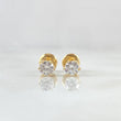 Topos Piedra Seis Garras 0.8gr / 4.3mm Circon Blanco Oro Amarillo 18K (Joya) *