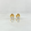 Topos Piedra Seis Garras 0.6gr / 3.4mm Circon Blanco Oro Amarillo 18K (Joya)