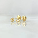 Topos Piedra Seis Garras 0.6gr / 3.4mm Circon Blanco Oro Amarillo 18K (Joya) ©