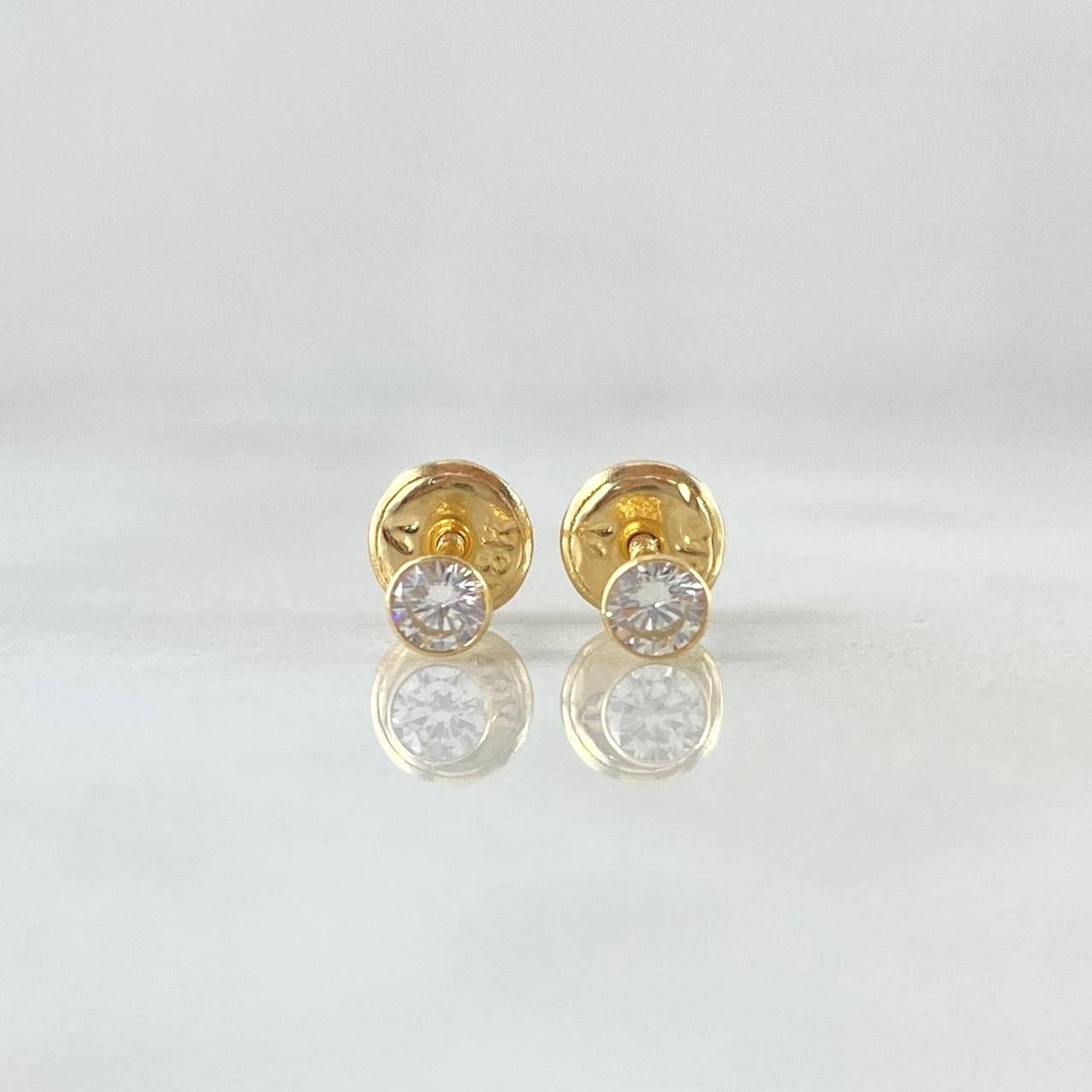 Topos Bisel 0.45gr / 3.2mm Circon Blanco Oro Amarillo 18K (Joya)