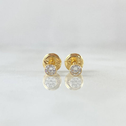 Topos Bisel 0.45gr / 3.2mm Circon Blanco Oro Amarillo 18K (Joya)