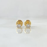 Topos Bisel 0.45gr / 3.2mm Circon Blanco Oro Amarillo 18K (Joya) ©