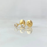 Topos Bisel 0.45gr / 3.2mm Circon Blanco Oro Amarillo 18K (Joya)