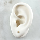 Topos Bisel 0.45gr / 3.2mm Circon Blanco Oro Amarillo 18K (Joya) *