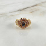 Anillo Cinturon Circular Corona RX 14.55gr / T11 2/4 / Circones Blancos Tres Oros ©
