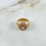 Anillo Cinturon Circular Corona RX 14.55gr / T11 2/4 / Circones Blancos Tres Oros ©