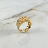 Anillo Cinturon Rectangular Corona RX 5.9gr / T9 3/4 / Circones Blancos Oro Amarillo ©