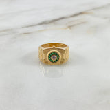 Anillo Crono Tempo 5.7gr / T9 3/4 / Circones Blancos-Verdes Oro Amarillo ©