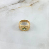 Anillo Crono Tempo 5.7gr / T9 3/4 / Circones Blancos-Verdes Oro Amarillo ©