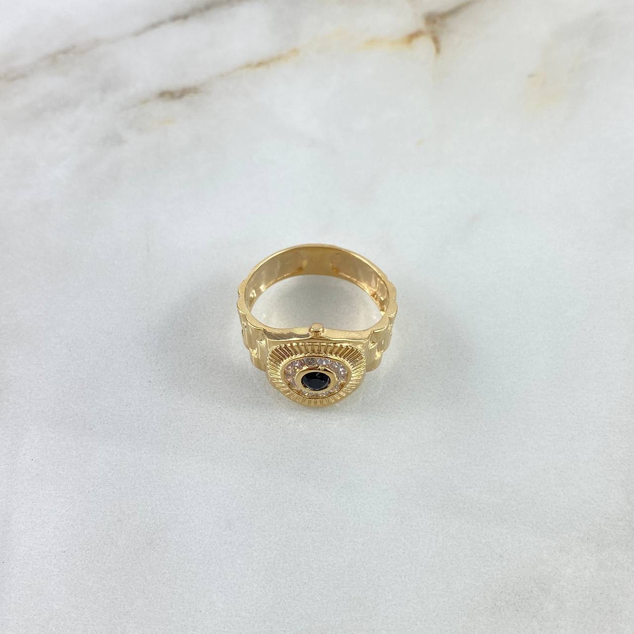 Anillo Crono Tempo 5.65gr / T11 / Circones Blancos-Negros Oro Amarillo ©