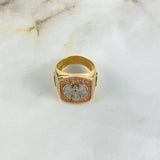 Anillo Aguila de Combate 11.15gr / T9 3/4 / Circones Blancos-Negros Tres Oros ©