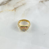 Anillo Caballo FR 6.5gr / T10 1/2 / Circones Blancos-Rojos-Verdes Dos Oros Amarillo Blanco ©