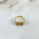 Anillo Fotograma Filigrana 6.65gr / T10 1/2 / Circones Blancos-Negros Oro Amarillo ©