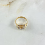 Anillo Buho 5.25gr / T9 / Circones Verdes Dos Oros Amarillo Blanco ©