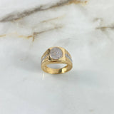 Anillo Marco Ovalado 8.75gr / T10 / Circones Blancos Dos Oros Amarillo Blanco ©