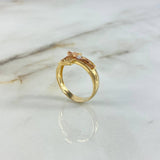 Anillo Cruz Cristo 5.2gr / T10 / Circones Blancos Tres Oros ©