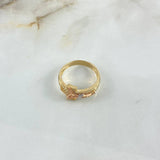 Anillo Cruz Cristo 5.2gr / T10 / Circones Blancos Tres Oros ©