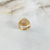 Anillo Octagonal 5.4gr / T9 1/4 / Circones Blancos Oro Amarillo ©