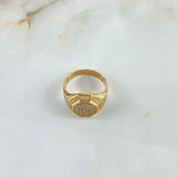 Anillo Octagonal 5.4gr / T9 1/4 / Circones Blancos Oro Amarillo ©
