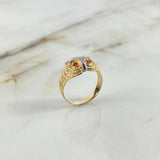 Anillo Buho 4.9gr / T10 / Circones Naranja Dos Oros Amarillo Blanco ©