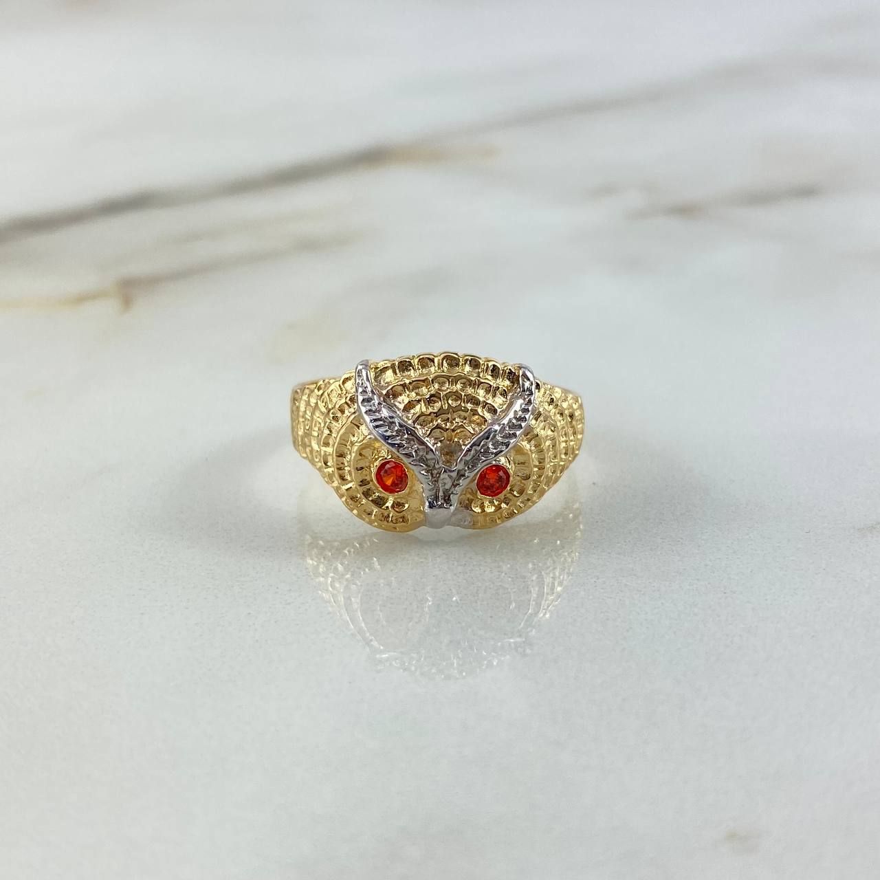 Anillo Buho 4.9gr / T10 / Circones Naranja Dos Oros Amarillo Blanco ©