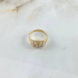 Anillo Buho 4.85gr / T9 3/4 / Circones Fusias Dos Oros Amarillo Blanco &