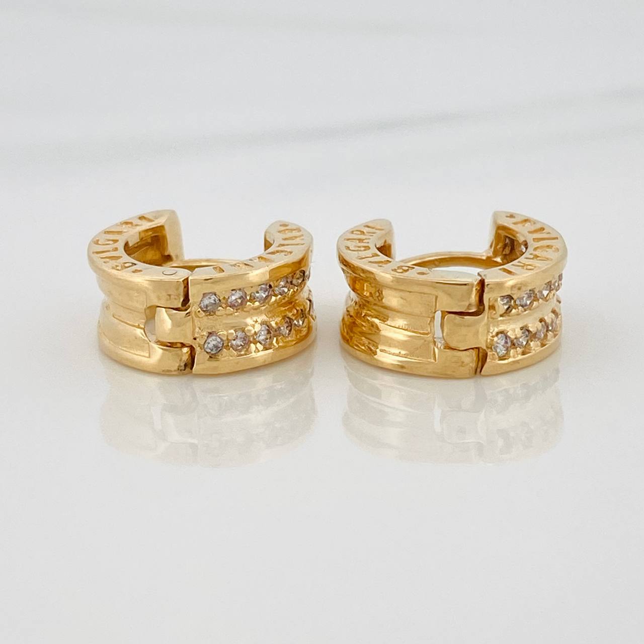 Candongas Bv Doble Carril 6.15gr / 1.2cm / Oro Amarillo 18K