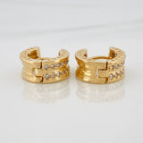 Candongas Bv Doble Carril 6.15gr / 1.2cm / Oro Amarillo 18K