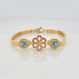 Pulso Flor Reticulado 12.25gr / 17cm / 4.05mm Oro Amarillo 18K &