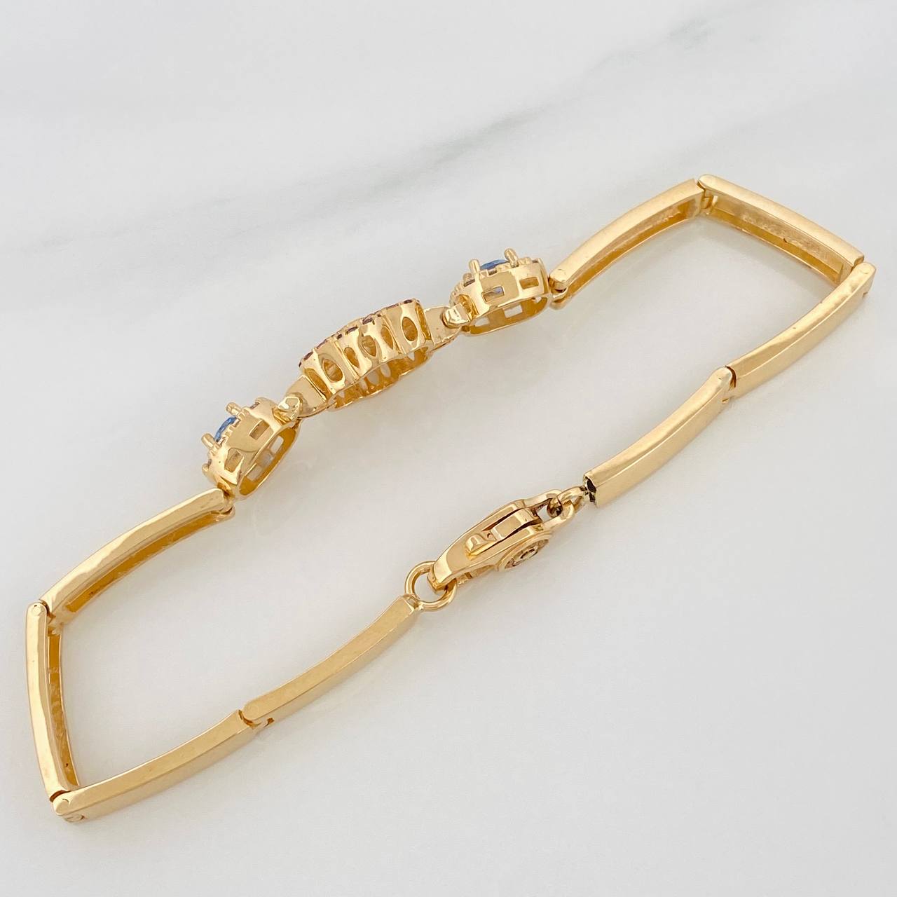 Pulso Flor Reticulado 12.25gr / 17cm / 4.05mm Oro Amarillo 18K &