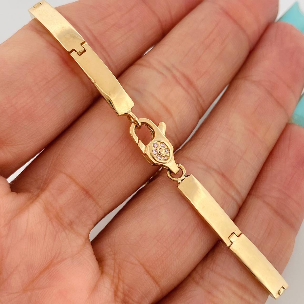 Pulso Flor Reticulado 12.25gr / 17cm / 4.05mm Oro Amarillo 18K &