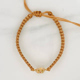 Pulsera Tejida Caqui Virgen de Guadalupe 1.25gr / Oro Amarillo 18K &