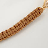 Pulsera Tejida Caqui Corazon 1gr / Oro Amarillo 18K