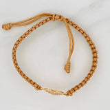 Pulsera Tejida Caqui Corazon 1gr / Oro Amarillo 18K