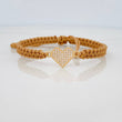 Pulsera Tejida Caqui Corazon 1gr / Oro Amarillo 18K