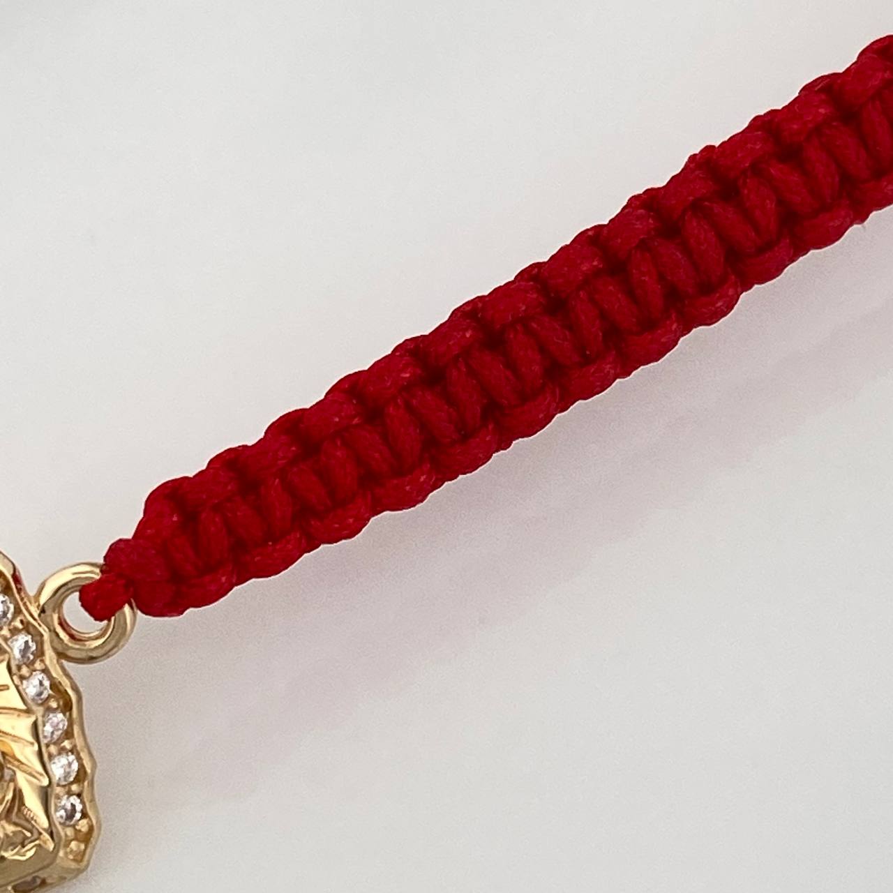 Pulsera Tejida Roja Virgen de Guadalupe 1.15gr / Oro Amarillo 18K &