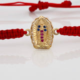 Pulsera Tejida Roja Virgen de Guadalupe 1.15gr / Oro Amarillo 18K &