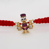 Pulsera Tejida Roja Pato Bolsa de Dinero 1.45gr / Tres Oros 18K &