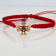 Pulsera Tejida Roja Pato Bolsa de Dinero 1.45gr / Tres Oros 18K &