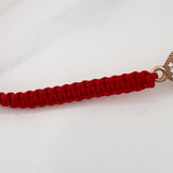 Pulsera Tejida Roja Corazon 0.9gr / Oro Rosa 18K &