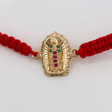 Pulsera Tejida Roja Virgen de Guadalupe 1.1gr / Oro Amarillo 18K &