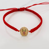 Pulsera Tejida Roja Virgen de Guadalupe 1.1gr / Oro Amarillo 18K &
