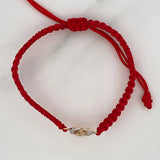 Pulsera Tejida Roja Virgen de Guadalupe 1.95gr / Tres Oros  18K &