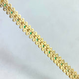 Pulso Tennis 20.5gr  / 21cm / Esmeraldas 1.5Qts Diamantes 1.59Qts Oro Amarillo (Joya)
