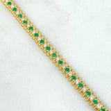 Pulso Tennis 20.5gr  / 21cm / Esmeraldas 1.5Qts Diamantes 1.59Qts Oro Amarillo (Joya)
